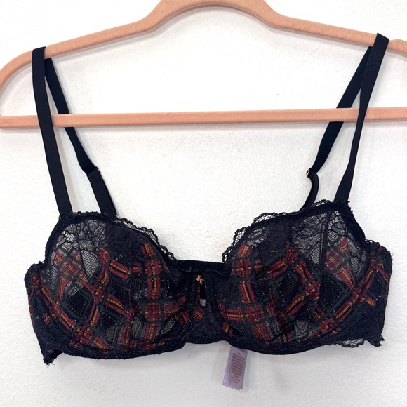 Savage X Fenty Sparkle Prep Unlined Balconette Bra In Black Caviar Sparkle Lace - Picture 14 of 15